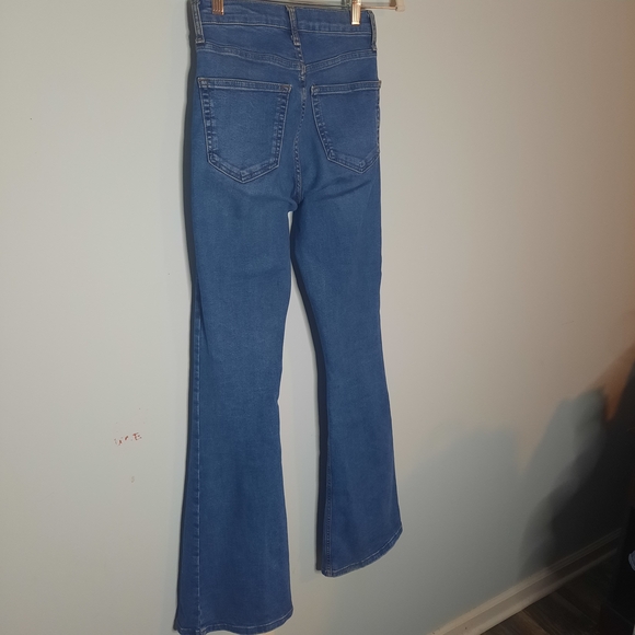 Topshop Women's Flare Leg Blue Jeans - Picture 5 of 5